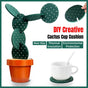 Cactus Design Heat Insulation Non Slip Coasters Set for Home Desktop Decor