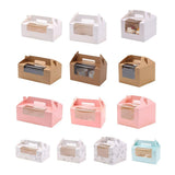 25pcs Portable Cupcake Packaging Box with Transparent Window for Easy Opening - Marble-2Cup