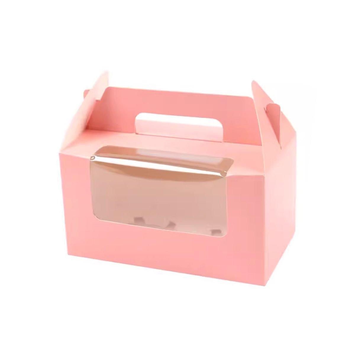 25pcs Portable Cupcake Packaging Box with Transparent Window for Easy Opening - Marble-2Cup