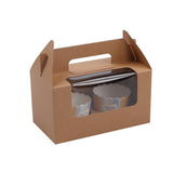 25pcs Portable Cupcake Packaging Box with Transparent Window for Easy Opening - Marble-2Cup - Extra Image