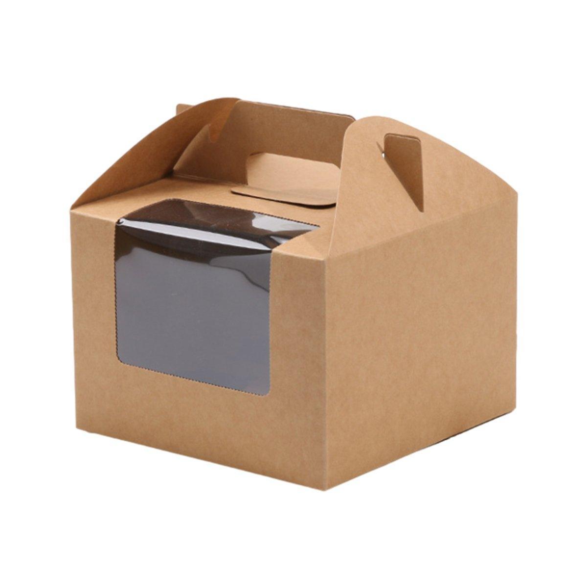 25pcs Portable Cupcake Packaging Box with Transparent Window for Easy Opening - Marble-2Cup