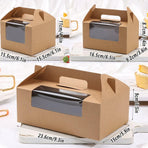 25pcs Portable Cupcake Packaging Box with Transparent Window for Easy Opening - Marble-4Cup