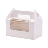 25pcs Portable Cupcake Packaging Box with Transparent Window for Easy Opening - Marble-4Cup - Rear View