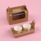 25pcs Portable Cupcake Packaging Box with Transparent Window for Easy Opening - Marble-6Cup - Extra Image
