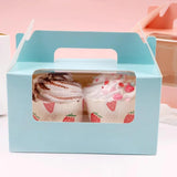 25pcs Portable Cupcake Packaging Box with Transparent Window for Easy Opening - Marble-6Cup - Extra Image