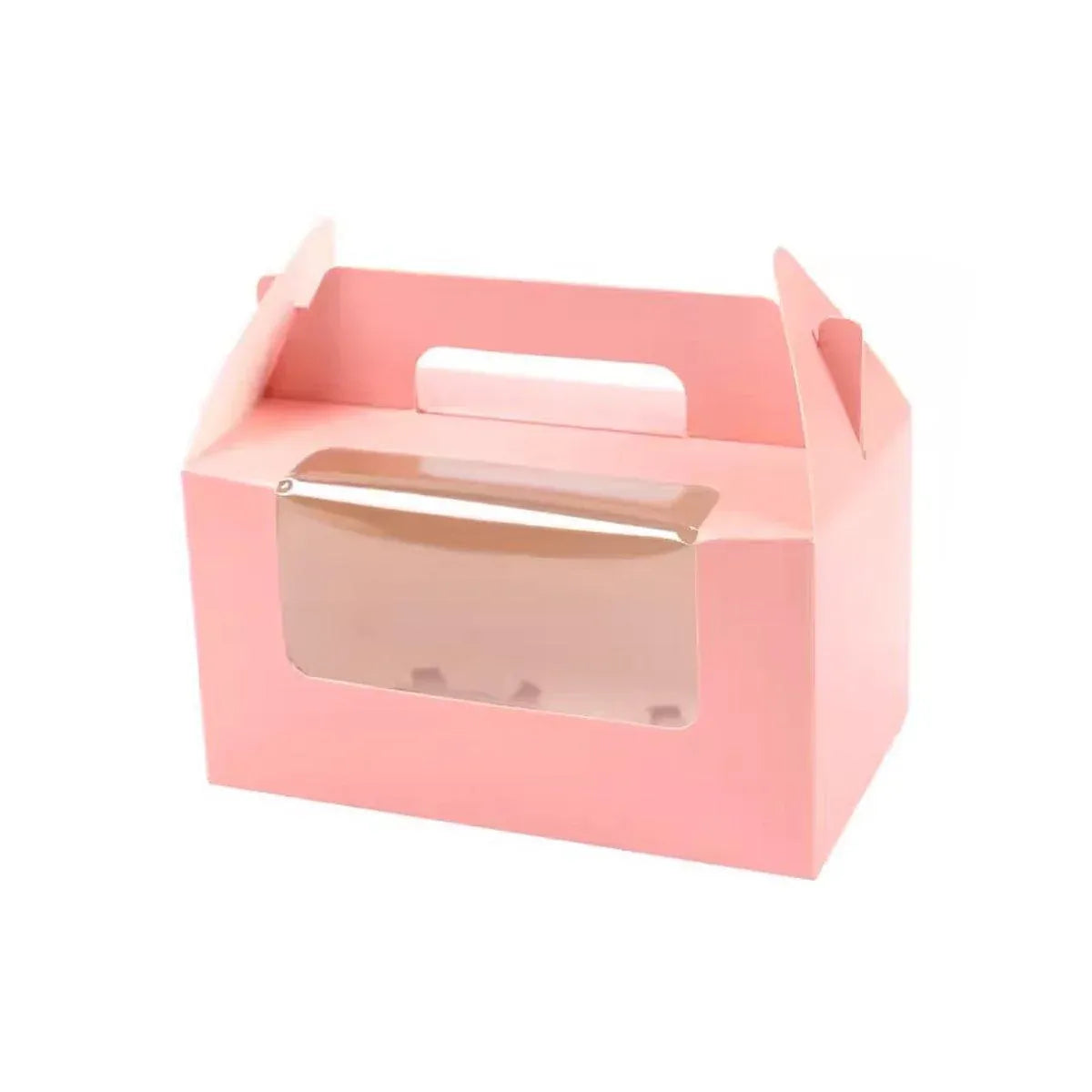 25pcs Portable Cupcake Packaging Box with Transparent Window for Easy Opening - Pink-2Cup