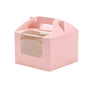 25pcs Portable Cupcake Packaging Box with Transparent Window for Easy Opening - Pink-4Cup