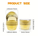 200 Pcs Colored Baking Paper Cupcake Trays Muffin Liners for Party Baking - Rose Gold - Side View
