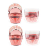 200 Pcs Colored Baking Paper Cupcake Trays Muffin Liners for Party Baking - Rose Gold - Low Angle