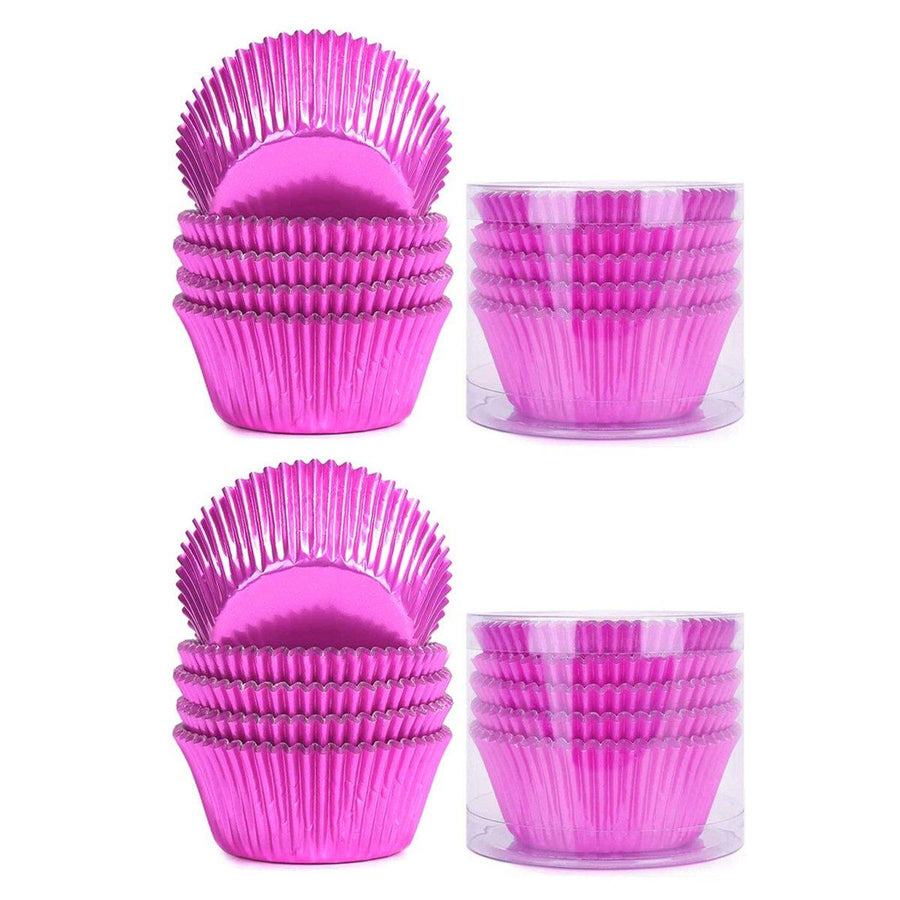 200 Pcs Colored Baking Paper Cupcake Trays Muffin Liners for Party Baking - Rose Gold