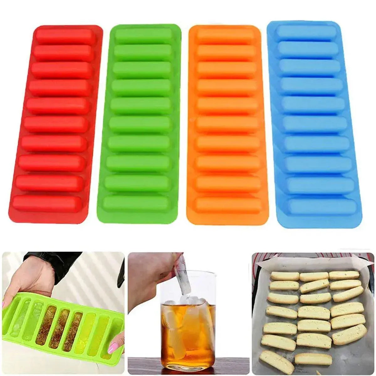 Silicone Baking Mould Finger Shaped Molds Cookie Ice Tray Chocolate Long Strips