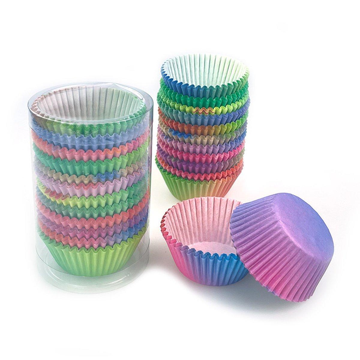 300pcs Gradient Colour Cupcake Paper Cases Baking Moulds Muffin Liners Set