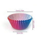 300pcs Gradient Colour Cupcake Paper Cases Baking Moulds Muffin Liners Set - Side View