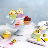300pcs Gradient Colour Cupcake Paper Cases Baking Moulds Muffin Liners Set - 45-Degree Angle