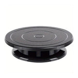 Rotating Cake Turntable Stand Black Plastic Cake Decorating Tools for Baking - Front View
