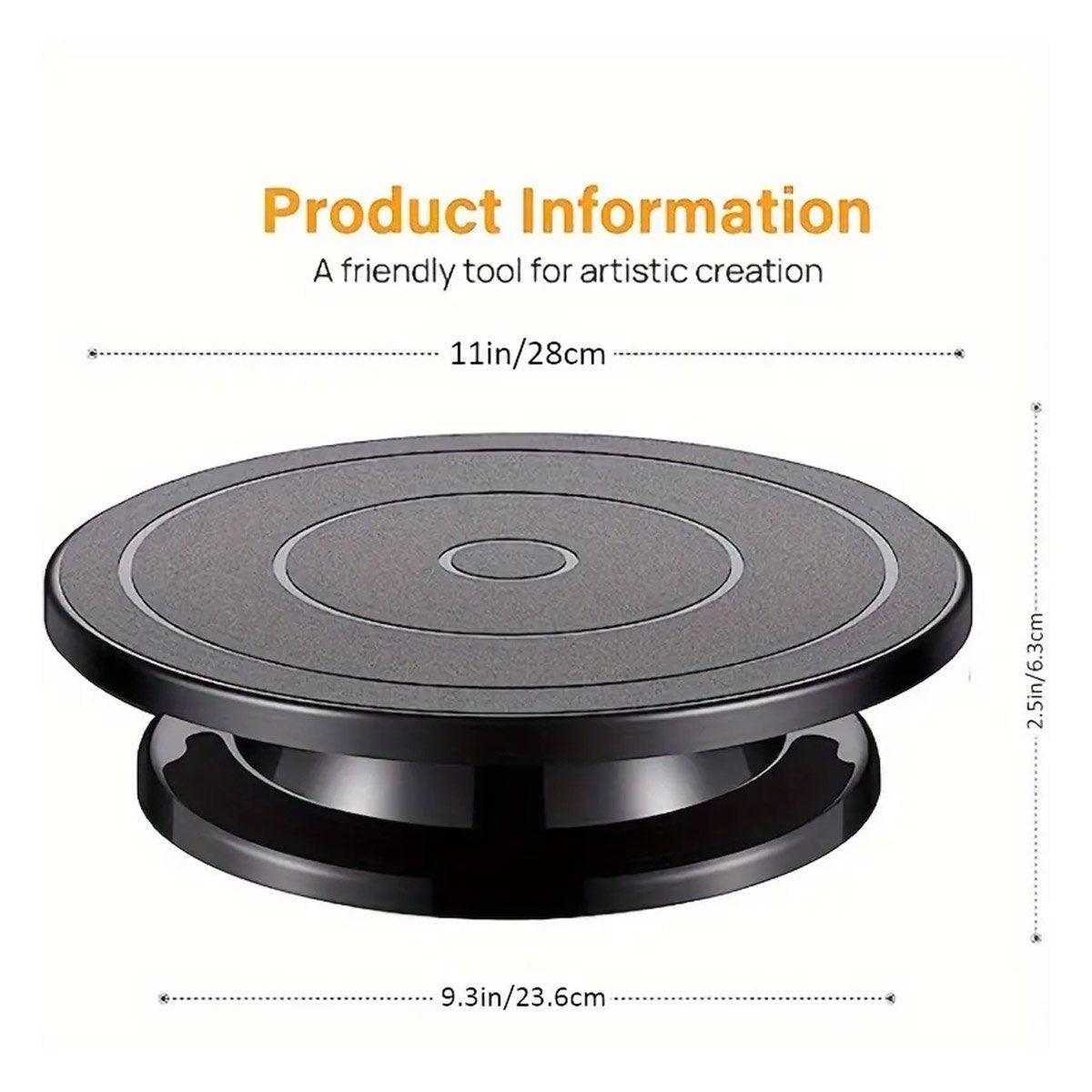 Rotating Cake Turntable Stand Black Plastic Cake Decorating Tools for Baking
