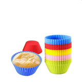 20x Round Cup Cake Baking Mould Silicone Muffin Cups DIY - Front View