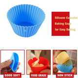 20x Round Cup Cake Baking Mould Silicone Muffin Cups DIY - Side View