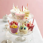 25pcs Laser Cut Cupcake Wrappers Wedding Party Baking Decorations in 8 Colours - Black