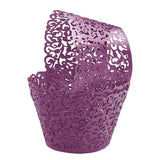 25pcs Laser Cut Cupcake Wrappers Wedding Party Baking Decorations in 8 Colours - Light Purple - Extra Image