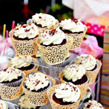 25pcs Laser Cut Cupcake Wrappers Wedding Party Baking Decorations in 8 Colours - White