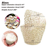 25pcs Laser Cut Cupcake Wrappers Wedding Party Baking Decorations in 8 Colours - White