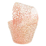 25pcs Laser Cut Cupcake Wrappers Wedding Party Baking Decorations in 8 Colours - White - Low Angle