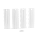 4PCS Cake Decorating Scraper Set Icing Smoother and Frosting Comb Tools - White