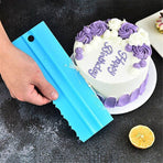 4PCS Cake Decorating Scraper Set Icing Smoother and Frosting Comb Tools - White