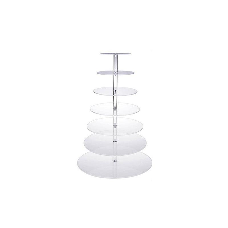 Acrylic Cupcake Tower 3 4 5 6 7 Tier Clear Cake Stand for Wedding Party - 5 Tiers