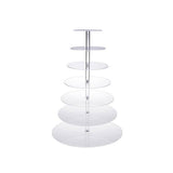 Acrylic Cupcake Tower 3 4 5 6 7 Tier Clear Cake Stand for Wedding Party - 5 Tiers - Low Angle