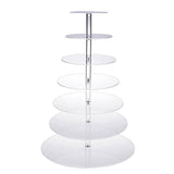 Acrylic Cupcake Tower 3 4 5 6 7 Tier Clear Cake Stand for Wedding Party - 6 Tiers - Front View