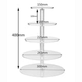 Acrylic Cupcake Tower 3 4 5 6 7 Tier Clear Cake Stand for Wedding Party - 6 Tiers