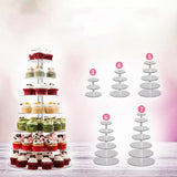 Acrylic Cupcake Tower 3 4 5 6 7 Tier Clear Cake Stand for Wedding Party - 6 Tiers - Top-Down View