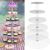Acrylic Cupcake Tower 3 4 5 6 7 Tier Clear Cake Stand for Wedding Party - 6 Tiers - 45-Degree Angle