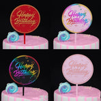 Happy Birthday Anniversary Wedding CakeCardboard Topper Acrylic Party Decoration - 10