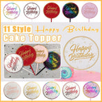 Happy Birthday Anniversary Wedding CakeCardboard Topper Acrylic Party Decoration - 12