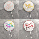 Happy Birthday Anniversary Wedding CakeCardboard Topper Acrylic Party Decoration - 16