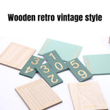 Rustic Wooden Perpetual Desk Calendar DIY Block Calendar Office Desktop Decor - Cactus - Top-Down View