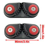 Rope Clamp Set 2PCS Aluminum Alloy Black Clip Plate Sailboat Kayak Canoe Outdoor