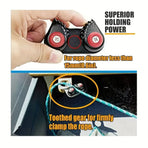 Rope Clamp Set 2PCS Aluminum Alloy Black Clip Plate Sailboat Kayak Canoe Outdoor