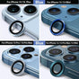 For iPhone 14/14 Plus Metal Camera Lens Glass Screen Protector - Blue