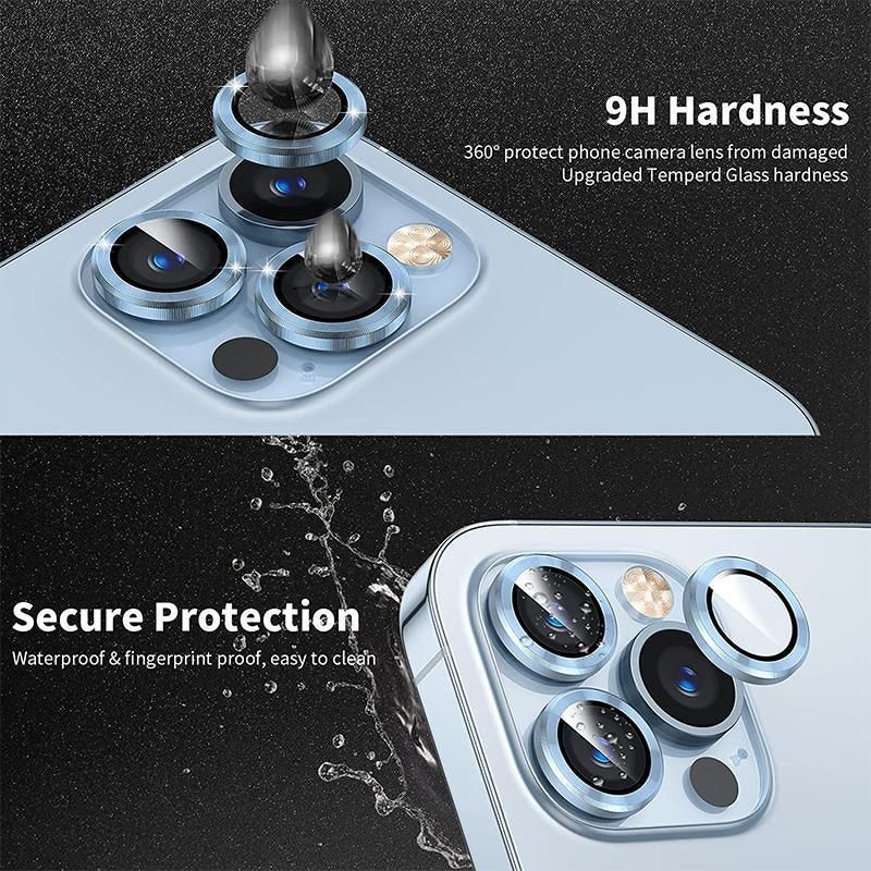 For iPhone 14/14 Plus Metal Camera Lens Glass Screen Protector - Blue