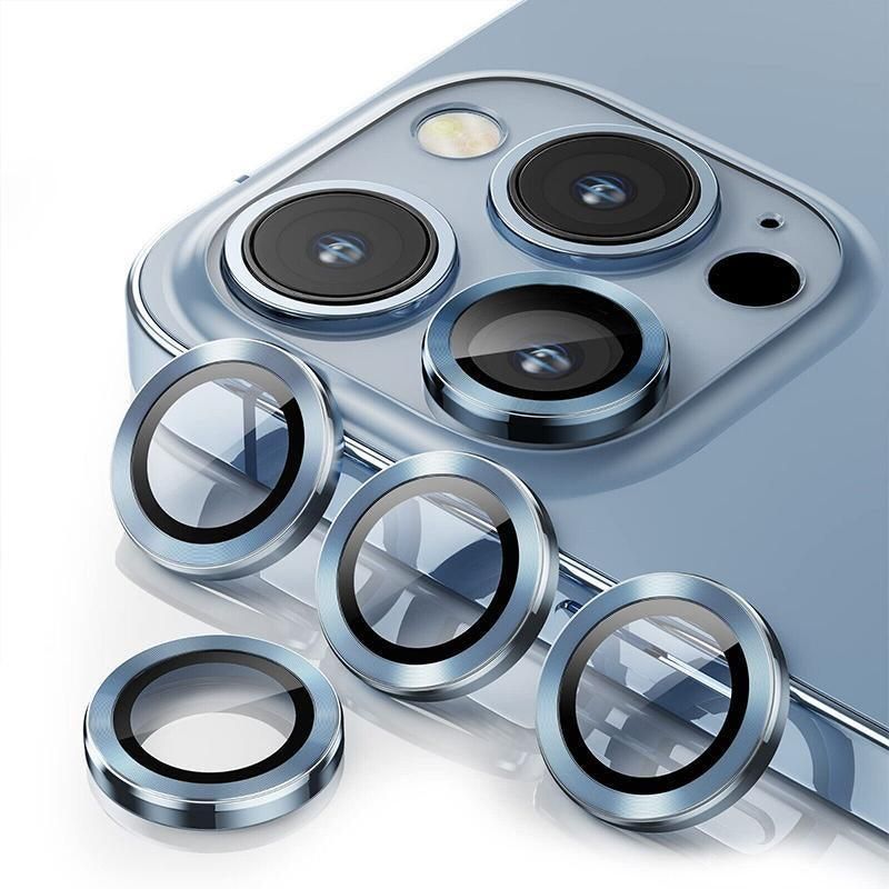 For iPhone 14/14 Plus Metal Camera Lens Glass Screen Protector - Light Puple
