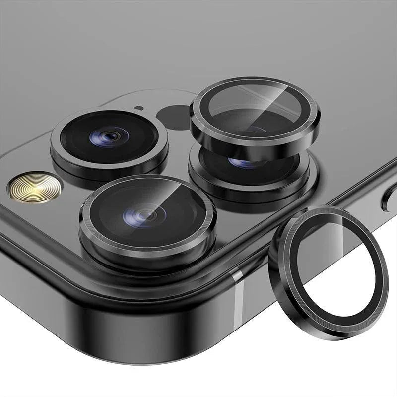 For iPhone 14/14 Plus Metal Camera Lens Glass Screen Protector - Silver
