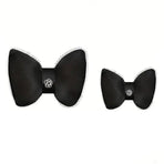 Black Bowknot Neck Pillow Plush Bow Tie Soft Plush Car Headrest Waist Support - Waist