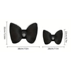 Black Bowknot Neck Pillow Plush Bow Tie Soft Plush Car Headrest Waist Support - Waist