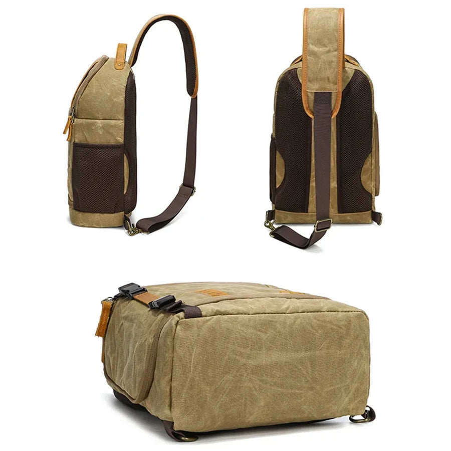 Canvas Shoulder Camera Bag Waterproof Durable for DSLR Mirrorless Cameras Lens