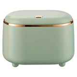 Small Desktop Trash Can Oval Pop Up Lid Rubbish Bin Waste Organizer Container - Beige - Close-Up Angle