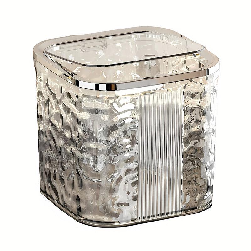 Desktop Mini Trash Can Small Waste Bin Storage Bucket for Office Kitchen Home - Grey-L